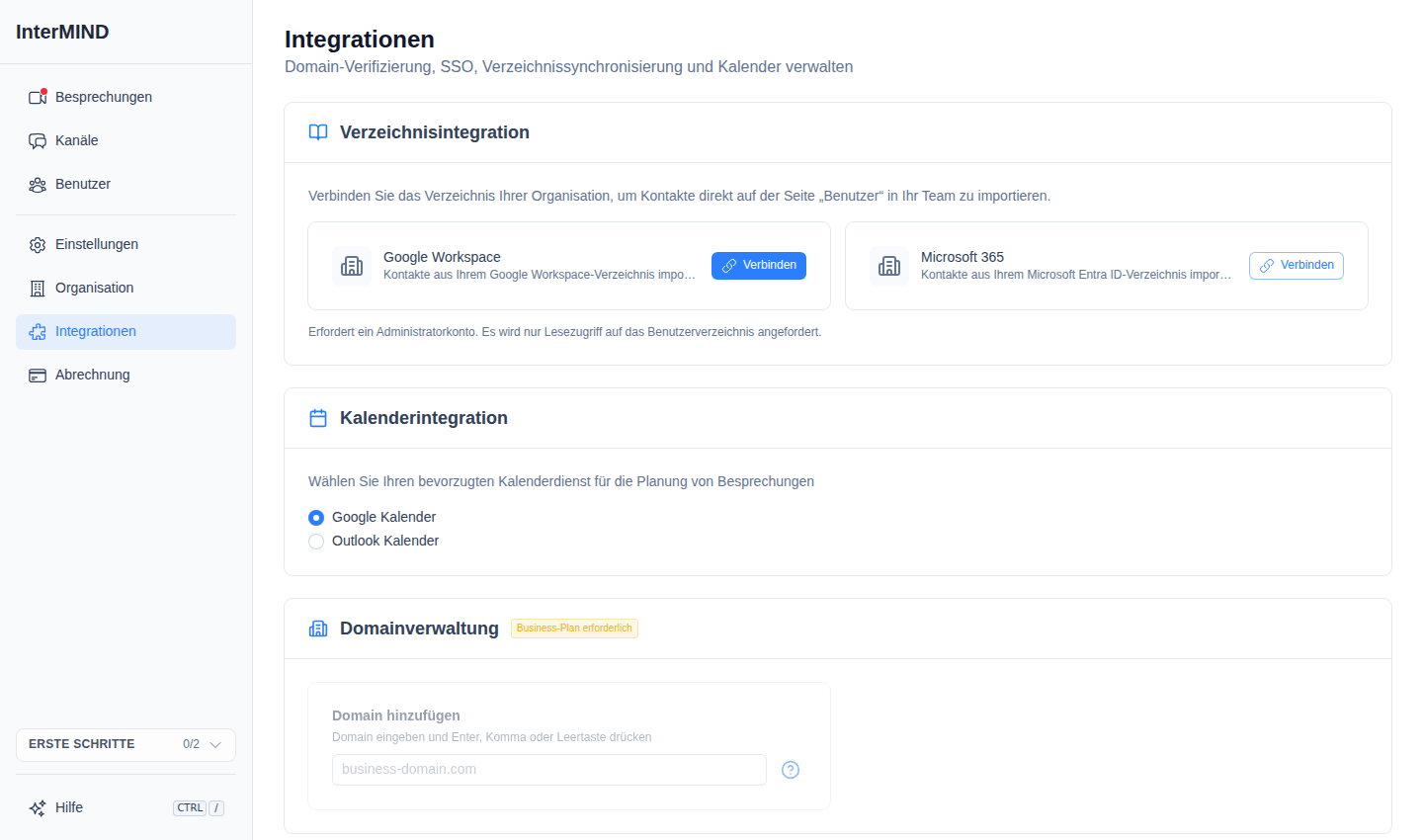 Integrationsseite