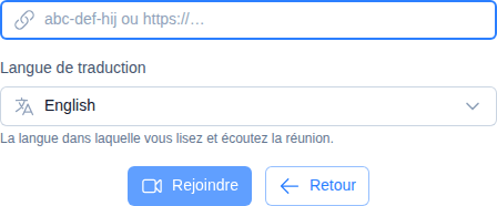 Sélecteur de langue de traduction sur l'écran de connexion