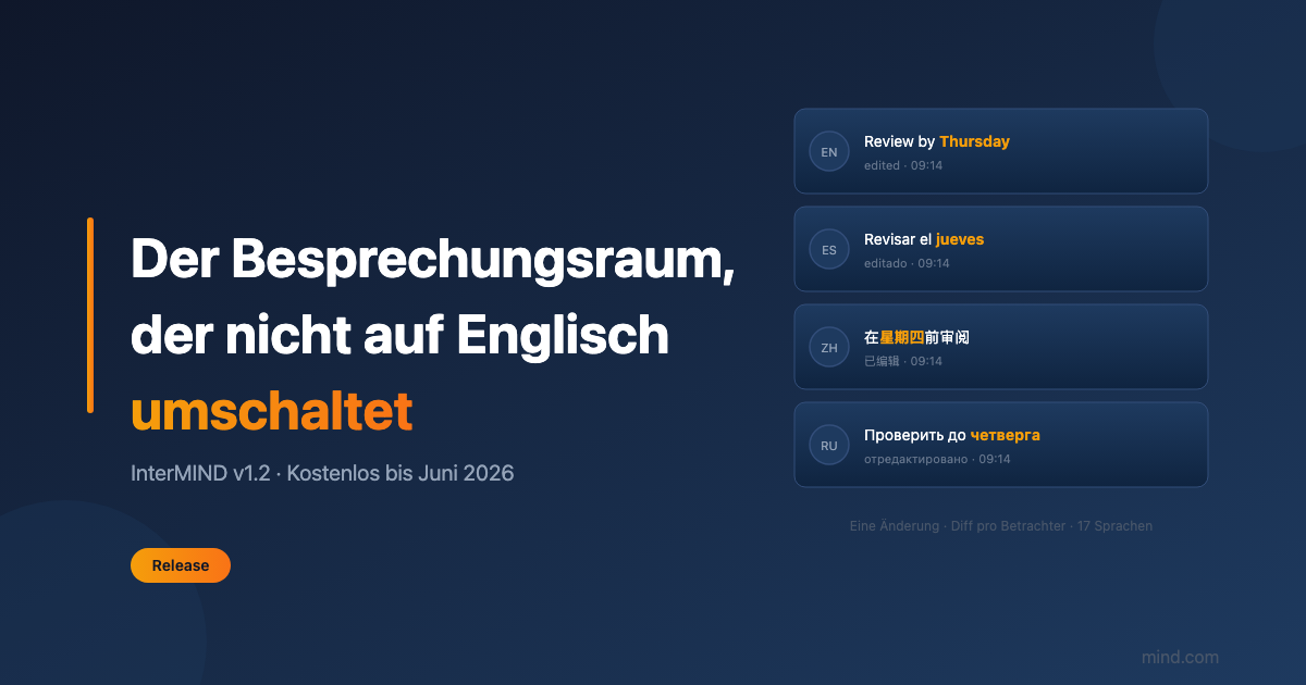 Der Meetingraum, der nicht auf Englisch umschaltet