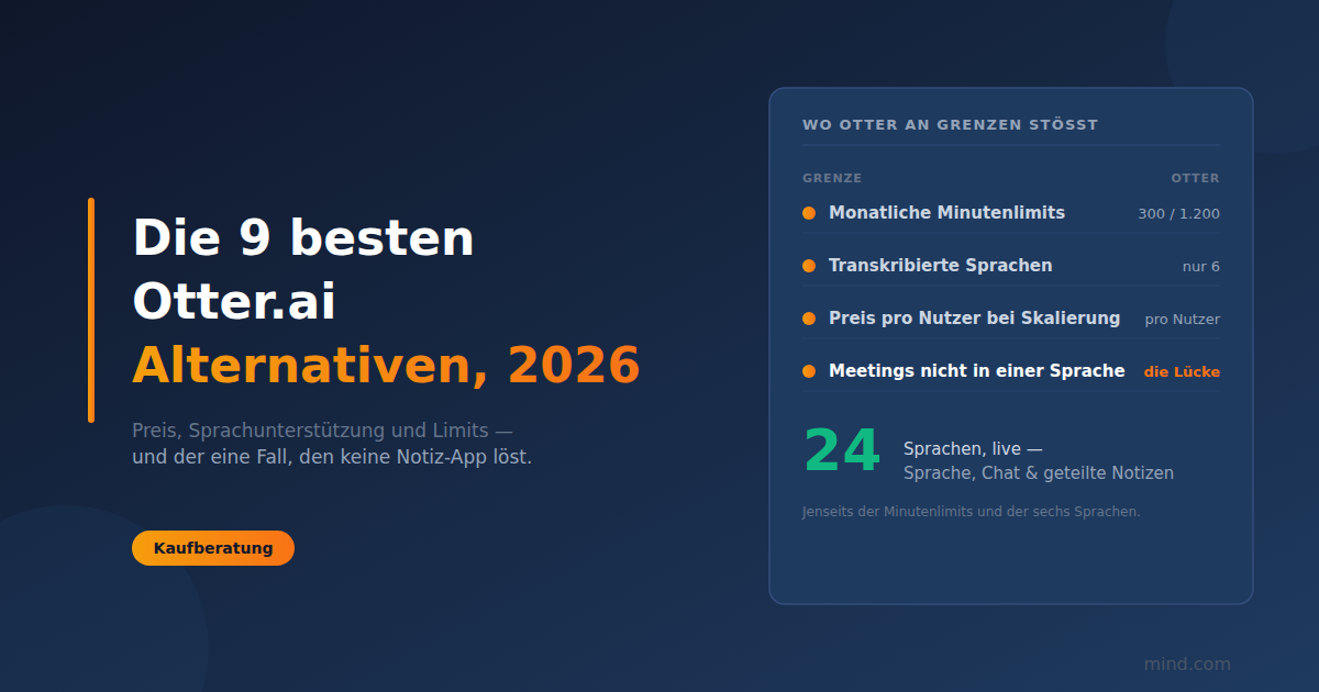 Die 9 besten Otter.ai-Alternativen im Jahr 2026 (und wann man wechseln sollte)