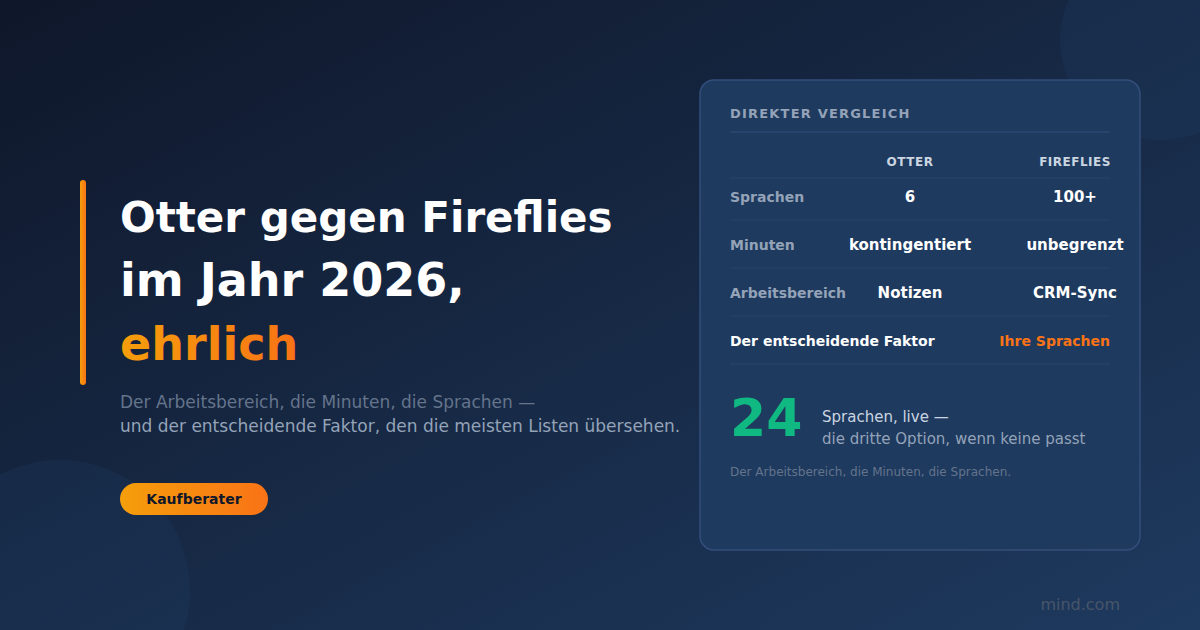 Otter vs Fireflies (2026): welcher KI-Notizenschreiber passt — und wann keiner von beiden