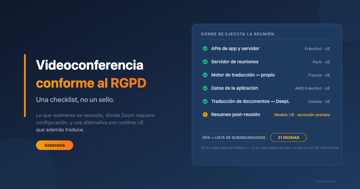 Videoconferencia compatible con GDPR: lo que realmente se necesita (y una alternativa a Zoom que traduce)