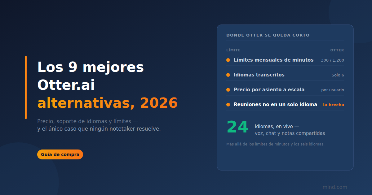 Las 9 mejores alternativas a Otter.ai en 2026 (y cuándo cambiar)