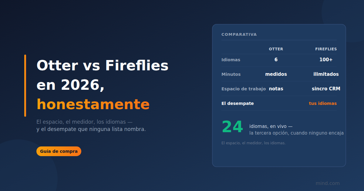 Otter vs Fireflies (2026): qué tomador de notas con IA encaja — y cuándo ninguno lo hace