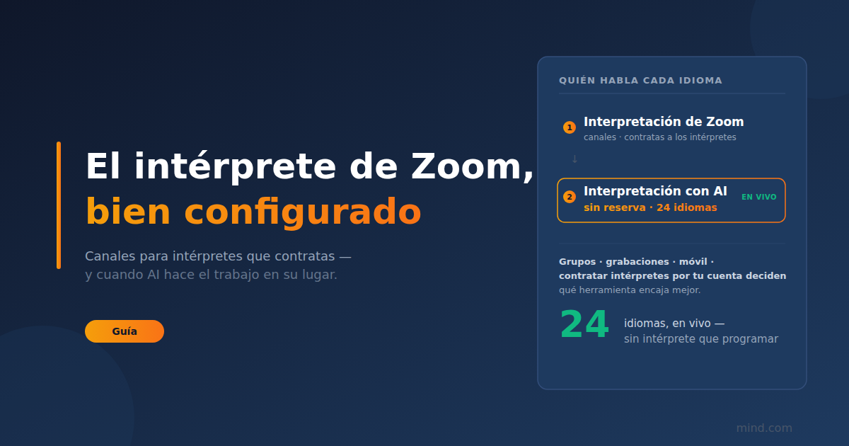 Configuración del intérprete de Zoom: cómo funciona la Interpretación de idiomas y cuándo es la herramienta incorrecta