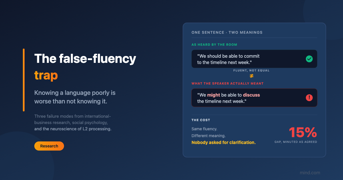 The false-fluency trap: when "good-enough" English is worse than no English