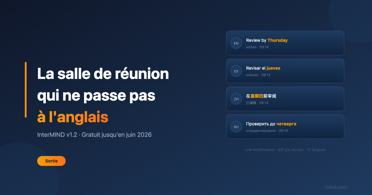 La salle de réunion qui ne passe pas à l'anglais