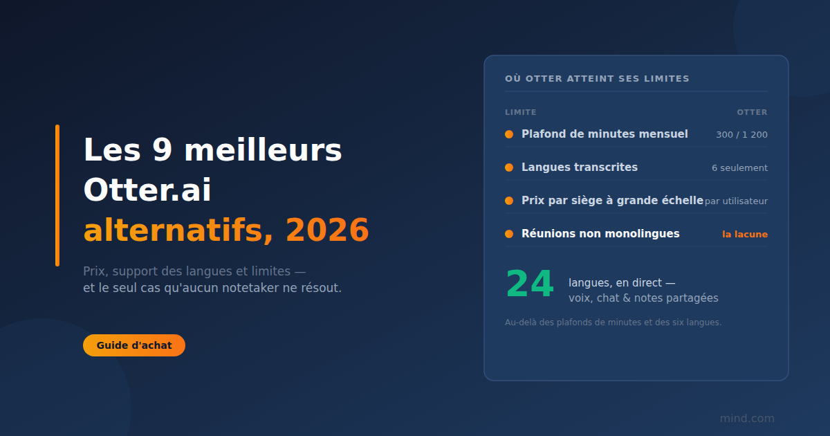 Les 9 meilleures alternatives à Otter.ai en 2026 (et quand changer)