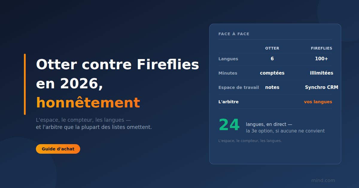 Otter vs Fireflies (2026) : quel preneur de notes IA convient — et quand aucun des deux ne convient