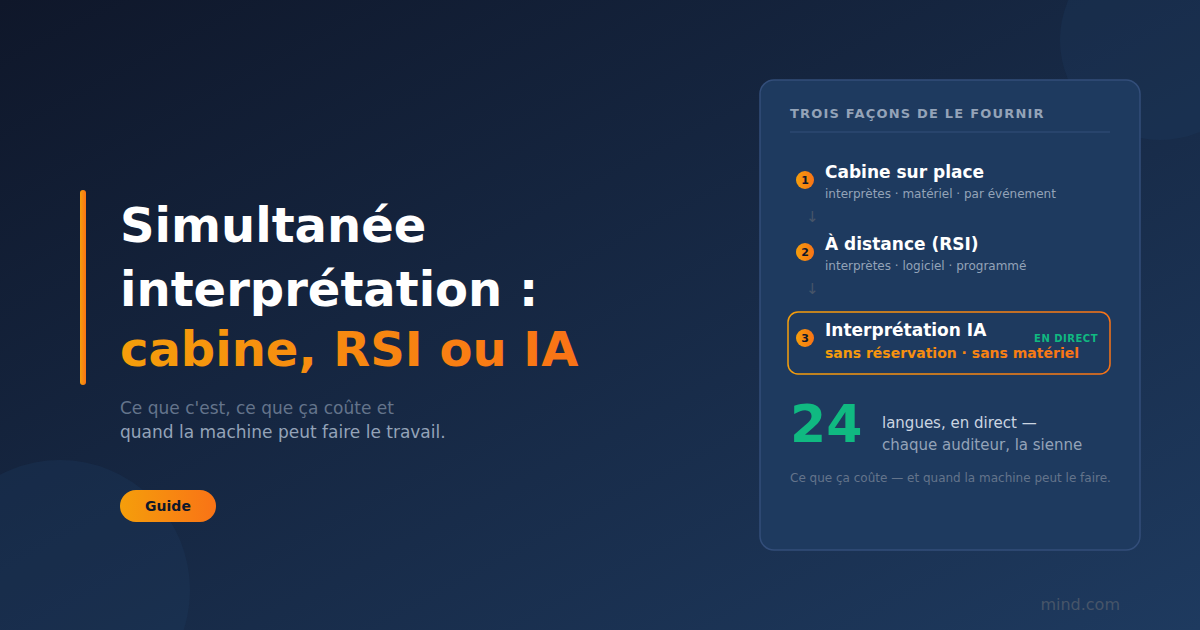 Interprétation simultanée : ce que c'est, comment ça marche, et quand l'IA peut le faire