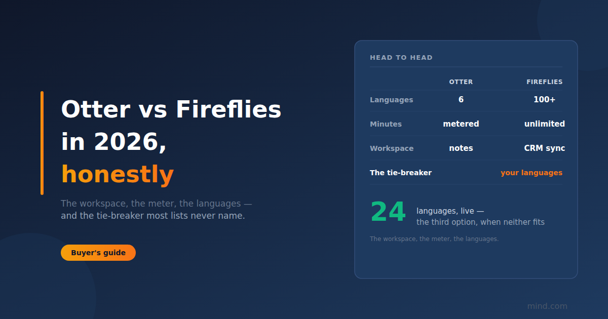 Otter vs Fireflies (2026): which AI notetaker fits — and when neither does