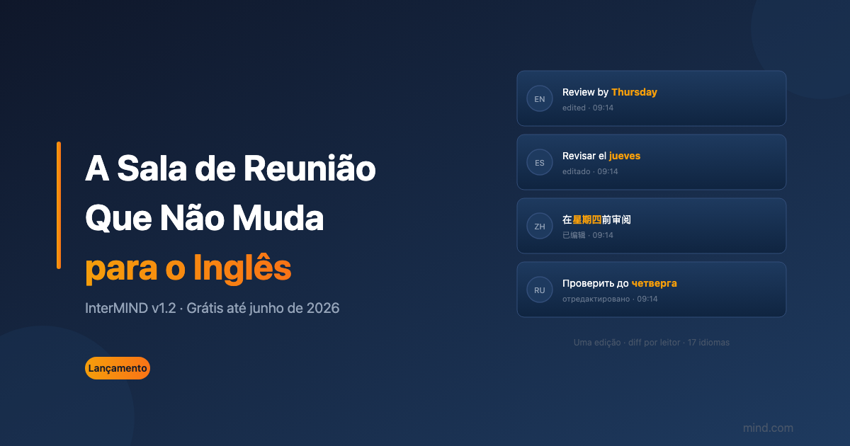 A Sala de Reunião Que Não Muda Para o Inglês