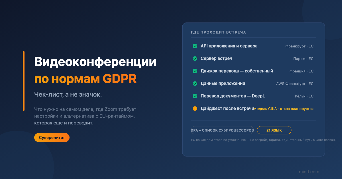 Видеоконференции, соответствующие GDPR: что на самом деле требуется (и альтернатива Zoom с переводом)