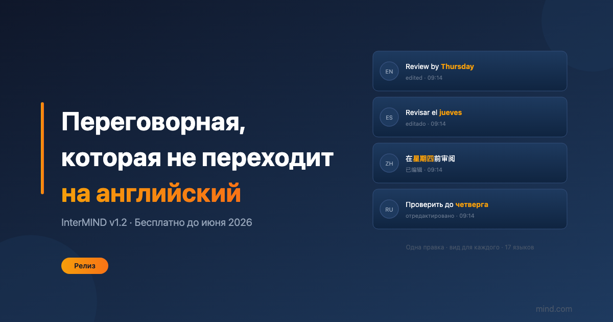 Конференц-зал, который не переключается на английский язык