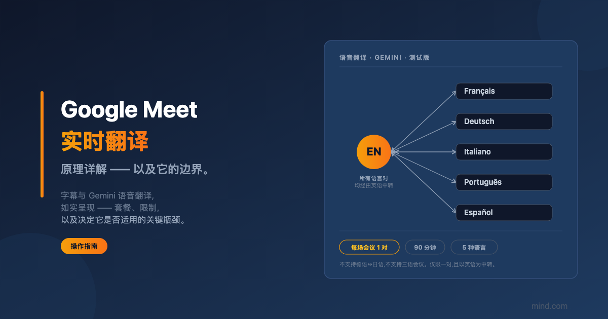Google Meet 实时翻译：工作原理及局限性