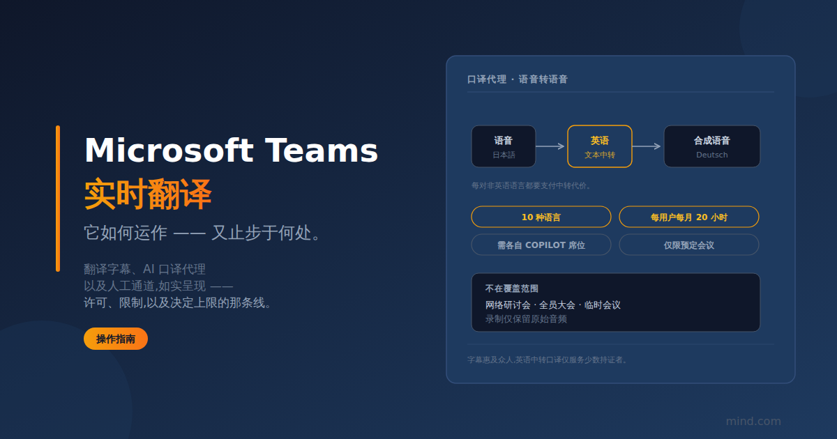 Microsoft Teams 实时翻译：工作原理及局限性