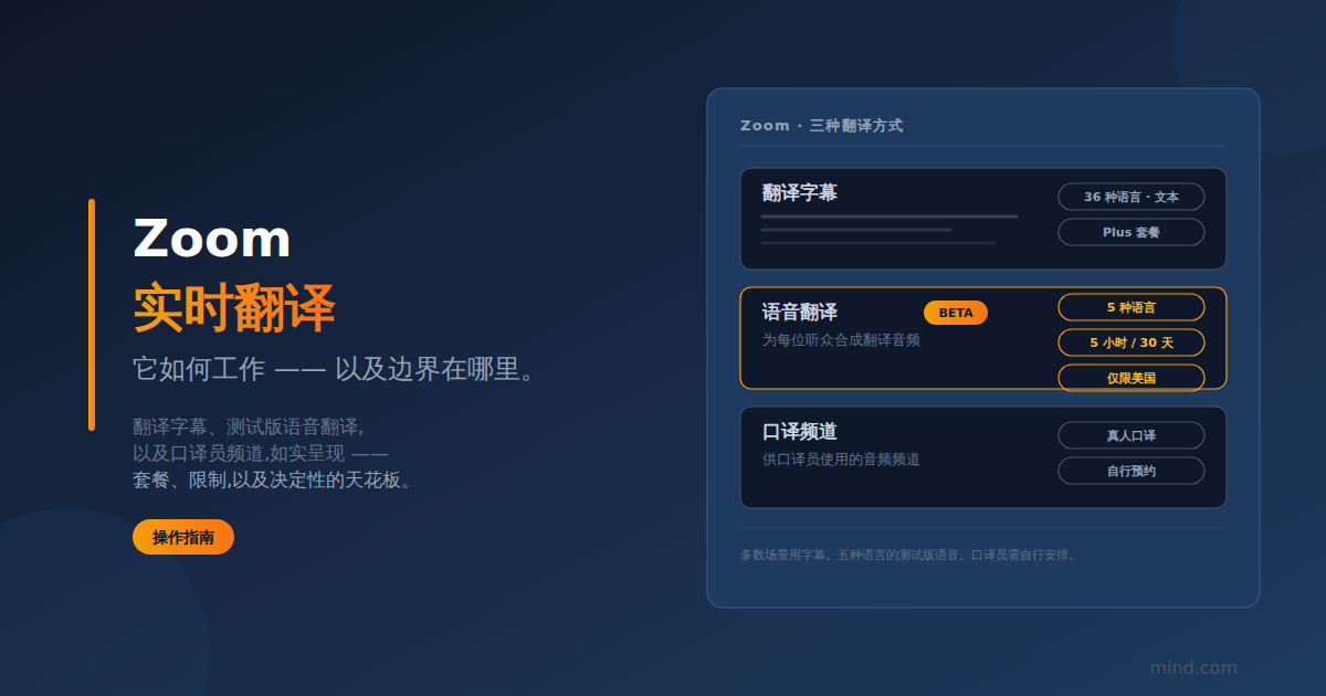 Zoom 实时翻译：工作原理及局限性
